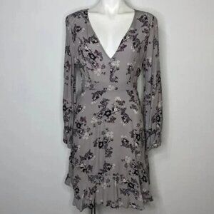 ASTR floral long sleeve midi dress - M